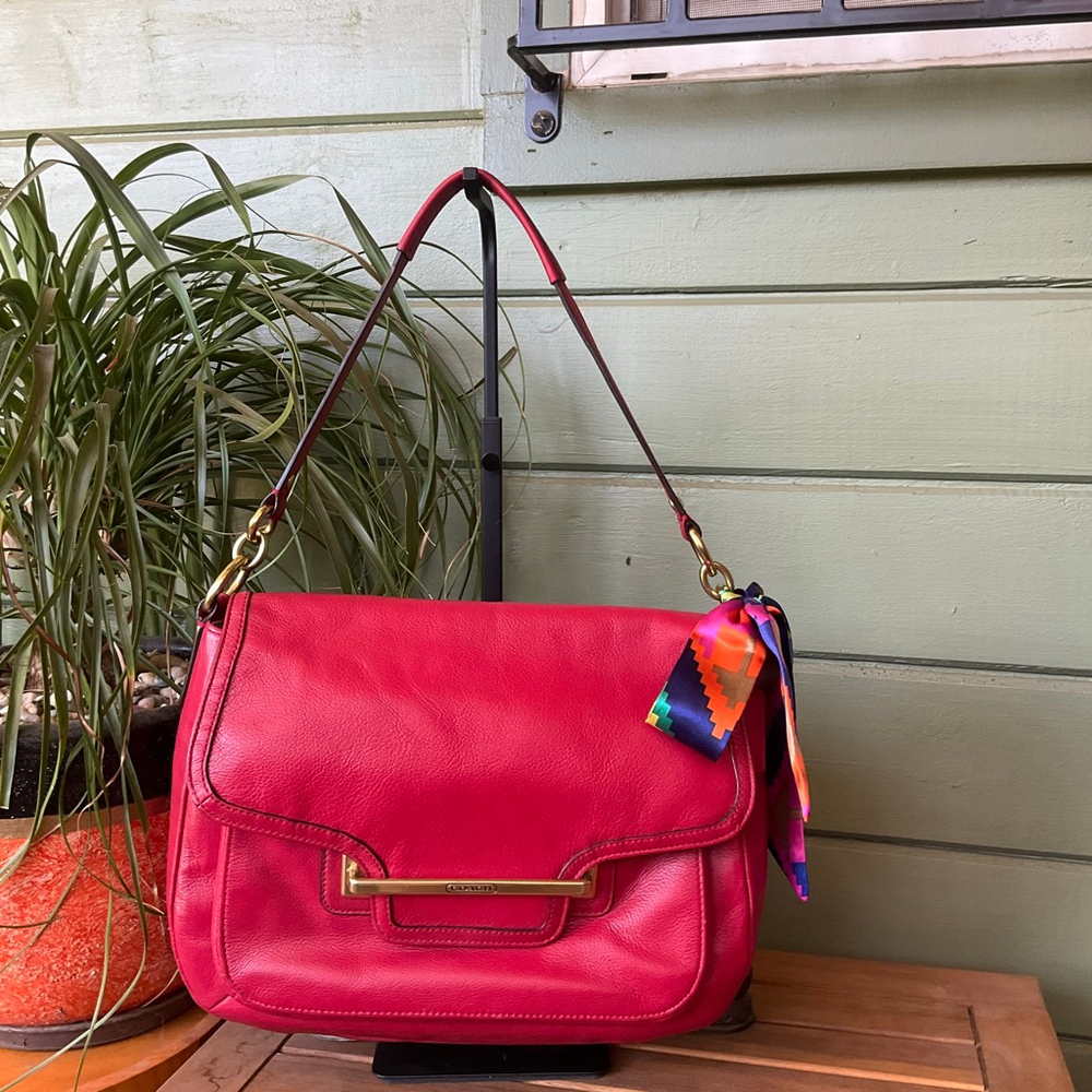 Coach TAYLOR Red Leather Shoulder Bag EUC Vintage